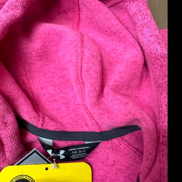 New Under Armour UA Storm Wintersweet Full Zip Hoodie Girls Pink M L - Picture 2 of 5